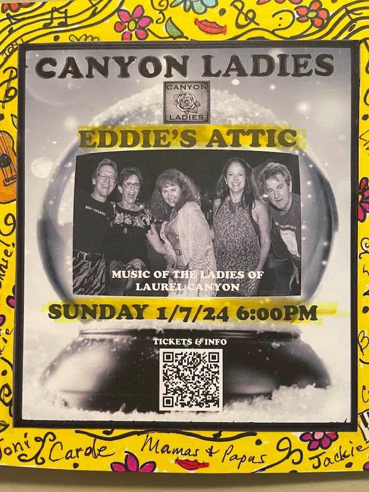 SiriouslySusan's tweet photo. Come see SIRI SING at Eddie's Attic, Atlanta on 1/7/24. #Atlanta #AtlantaConcert #LaurelCanyon #CanyonLadies #Siri #SiriSings. TICKETS: https://t.co/rnVrOl0PIr… https://t.co/a5wf1QGP1i
