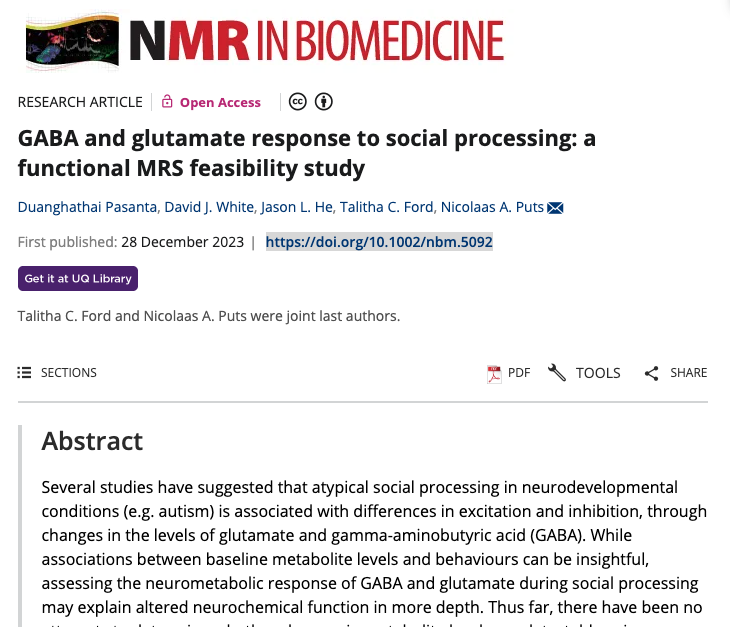 Australian National Imaging Facility (@nifaus) on Twitter photo #NewPaper supported by NIF <a href="/SNeuroimaging/">Swinburne Neuroimaging (AEDAPT, NIF, VBIC)</a>:
GABA and glutamate response to social processing: a functional MRS feasibility study
doi.org/10.1002/nbm.50…
<a href="/davidjwhite_33/">David White</a> <a href="/TalithaCFord/">Talitha Ford</a> <a href="/NickPuts/">Nick Puts</a> #NewPaper supported by NIF <a href="/SNeuroimaging/">Swinburne Neuroimaging (AEDAPT, NIF, VBIC)</a>:
GABA and glutamate response to social processing: a functional MRS feasibility study
doi.org/10.1002/nbm.50…
<a href="/davidjwhite_33/">David White</a> <a href="/TalithaCFord/">Talitha Ford</a> <a href="/NickPuts/">Nick Puts</a>