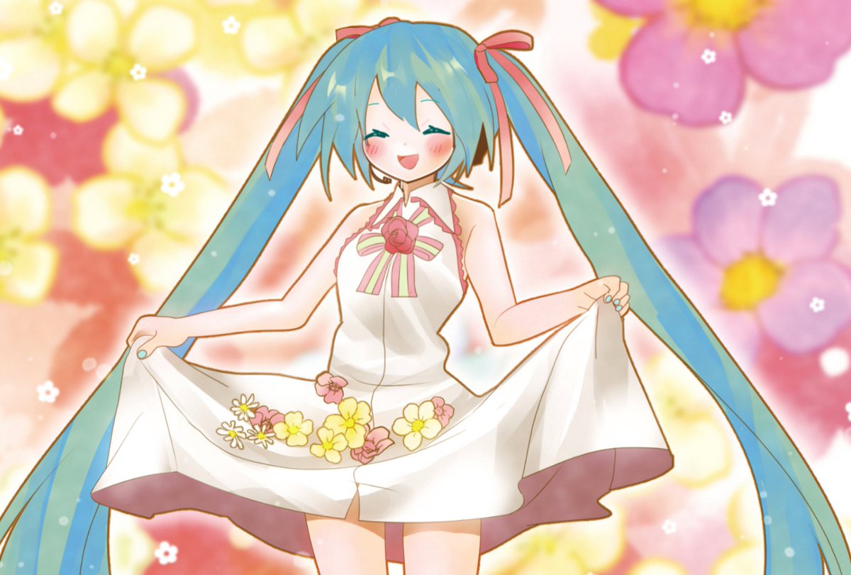 初音ミク 「#世界を笑顔でうめようぜ 」|milktea＋のイラスト