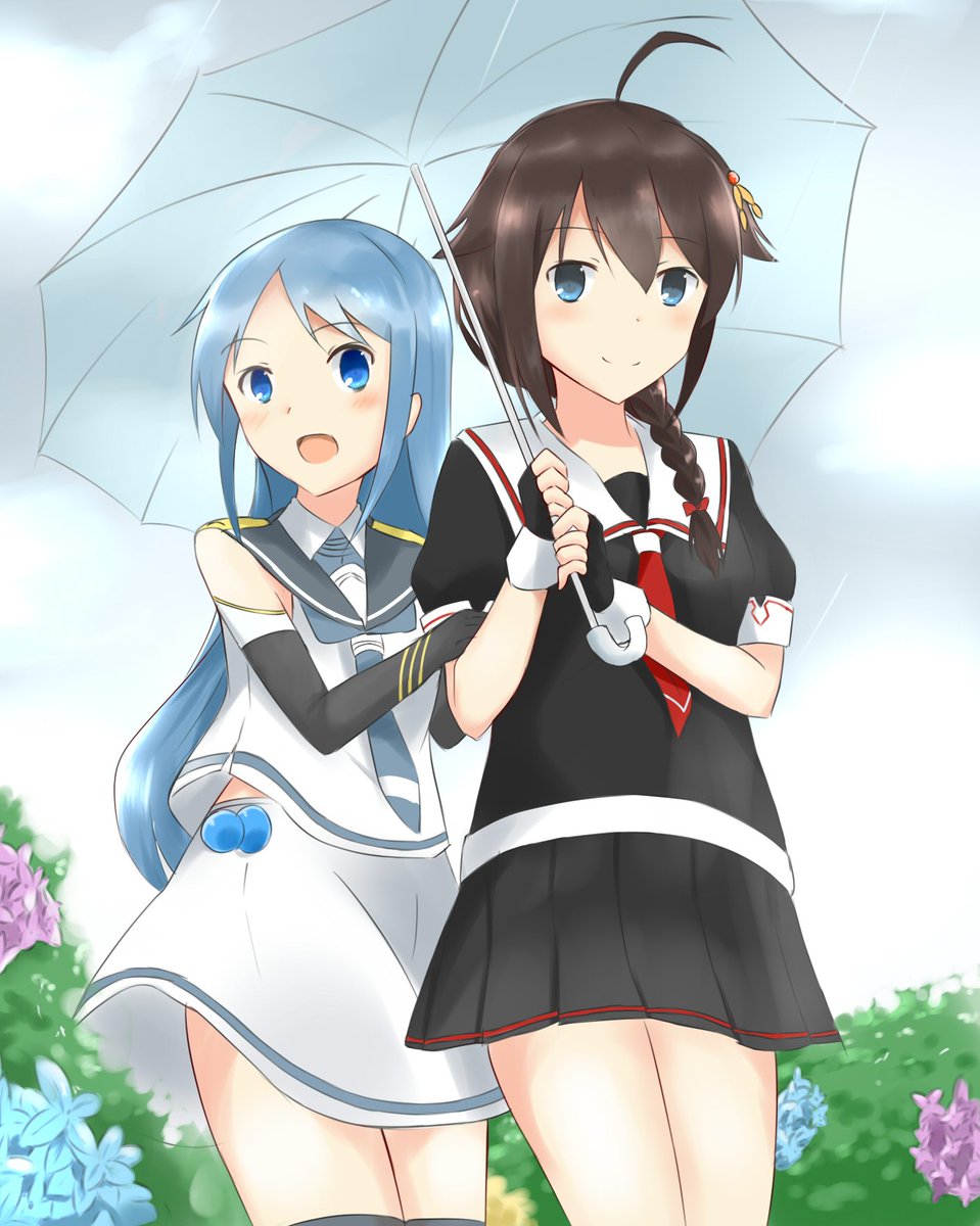 五月雨(艦これ) ,時雨(艦これ) 「#こんな時だから取り敢えず仲良しな画像を貼れ」|泉水すばる 神戸かわさき、c102予定のイラスト