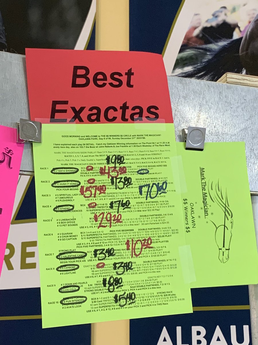 Another Fantastic Week of Racing And $$ Winning $$ @OaklawnRacing Racing and Winning resumes on Friday at 12:30 CT. markthemagician.com Tune in each Friday at 11:25 on @thepoint941 And At 1:30 on @1037TheBuzz For the information You Need!!$$