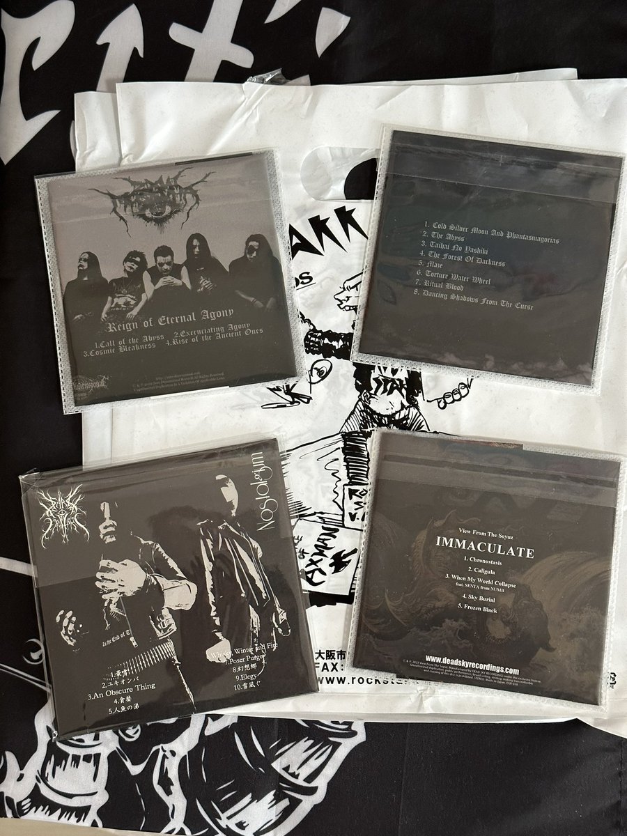 shishineko44225's tweet photo. #昨日聴いていたメタル盤

左上から

#ZXUIMOSKVHA
#ReignofEternalAgony

#DARKFOGERUPTION
#ColdSilverMoonAndPhantasmagorias

#DARKFOGERUPTION
#Nostalgium
#split

#ViewFromTheSoyuz
#IMMACULATE https://t.co/SKoJR4Jl5S