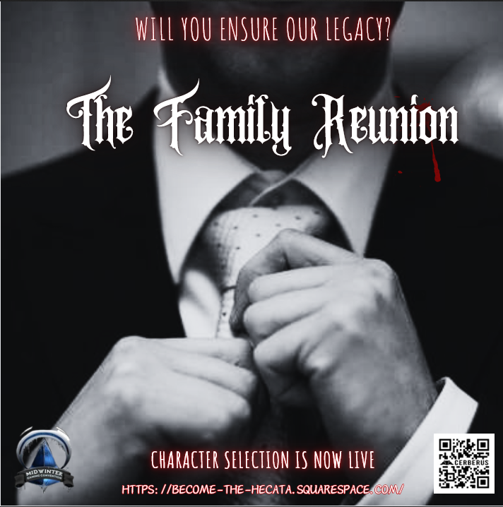 MediaCerberus's tweet photo. Will you ensure our Legacy? #FamilyReunionLarp #Vamily #MidwinterGaming2024 @midwintergaming https://t.co/n4pnNblvib