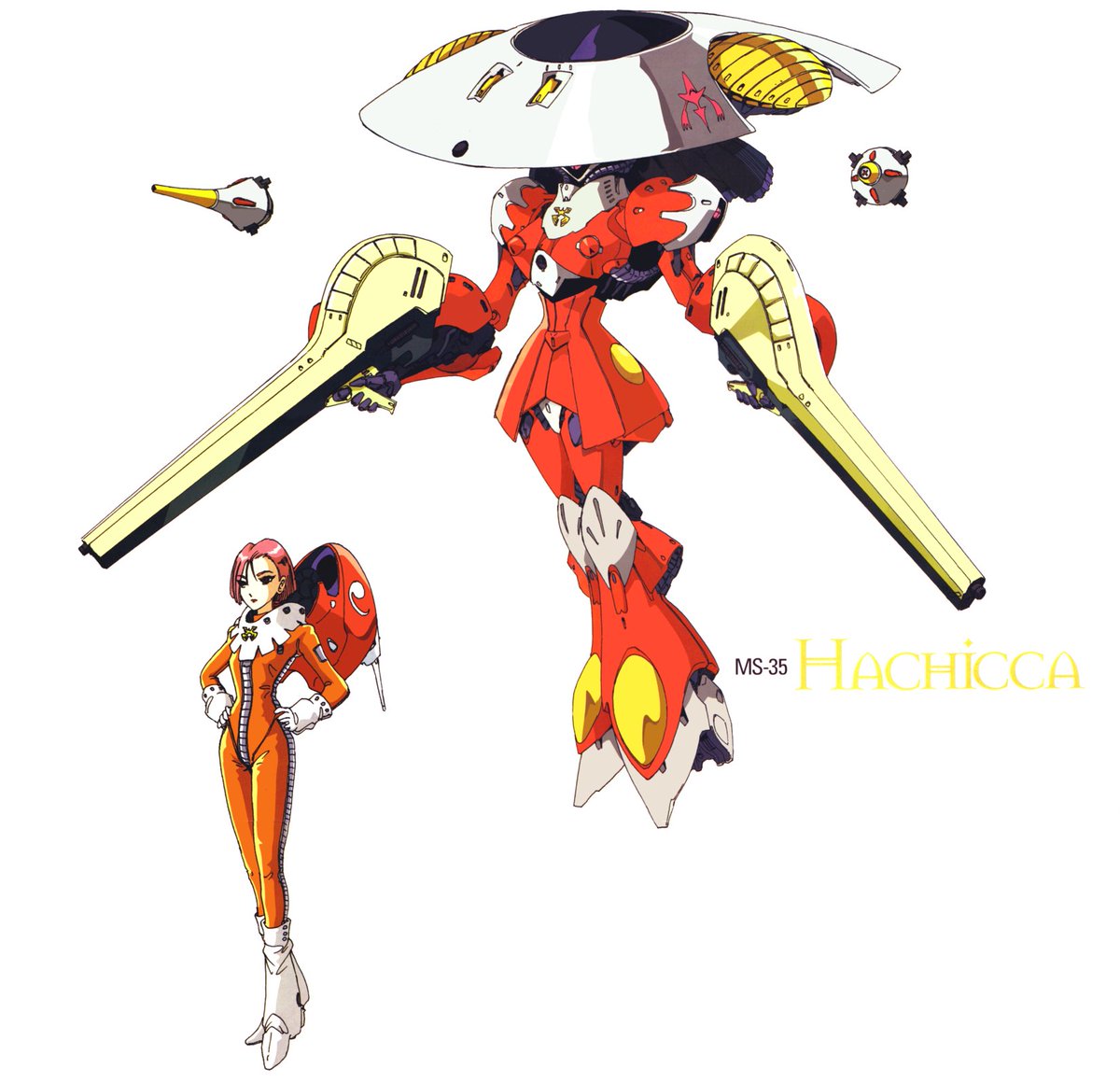 2005年7月号付録の永野護イラストポスターのハチカ＆シュメール少尉の