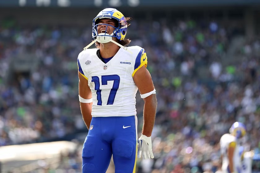 MLFootball's tweet photo. WOW: #Rams WR Puka Nacua is tied with Odell Beckham Jr, Justin Jefferson and Harlon Hill for the second most games with 100+ receiving yards as a rookie (7) https://t.co/f844FOdRwj