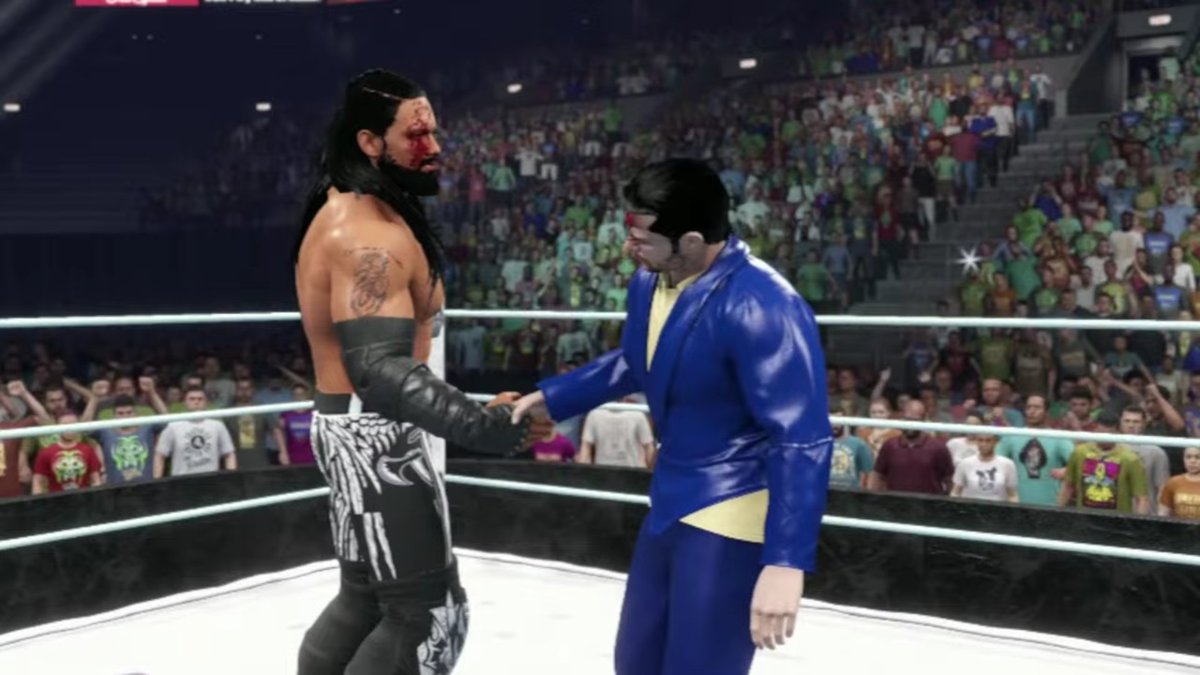CawFantasy's tweet photo. They shaking hands after a hard fought match. What could go wrong? https://t.co/tdOx7vT5lR