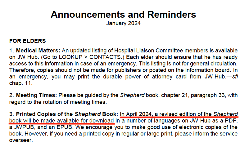 JWLEAKS_ORG's tweet photo. A revised version of the elder's manual, 'Shepherd the Flock of God', will be released in April 2024. https://t.co/k0RyGKEEzB