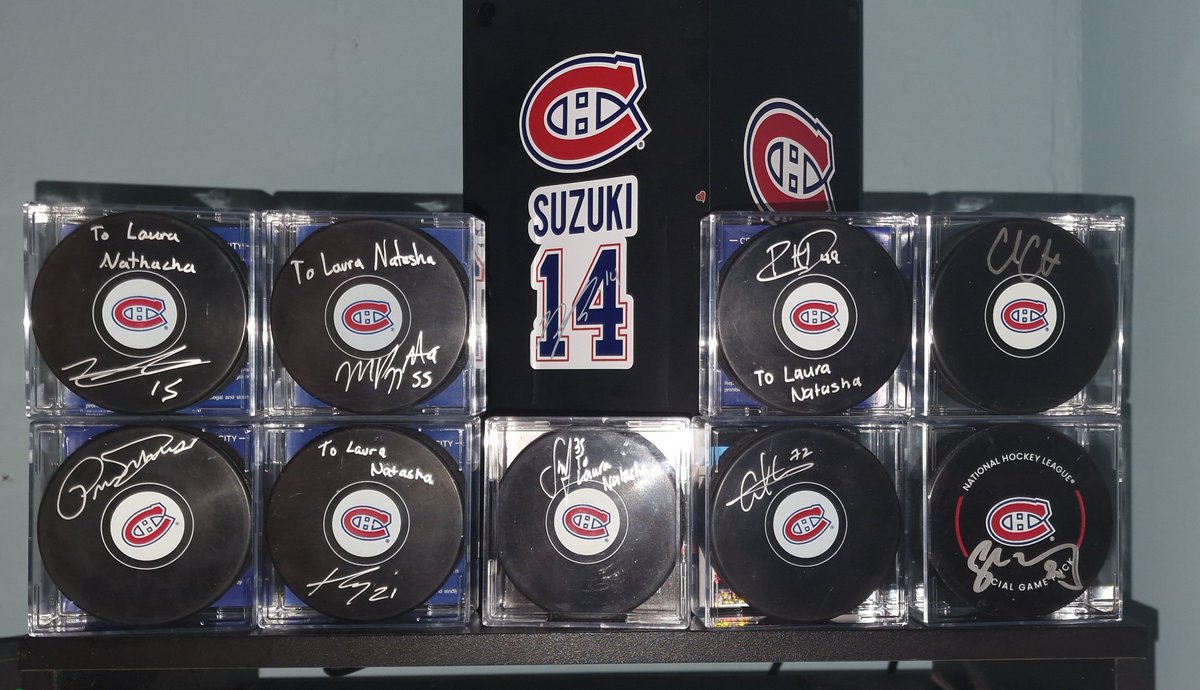 HabsFan_89's tweet photo. ✨️Obsessed✨️
With My Signed Puck Collection
.
.
.
.
#GoHabsGo #montrealcanadiens #montreal #canadiens #kaidenguhle #colecaufield #rafaelharveypinard #samuelmontembeault #Michaelpezzetta #arberxhekaj #jurajslafkovsky #Alexnewhook https://t.co/hd5m8jCNur