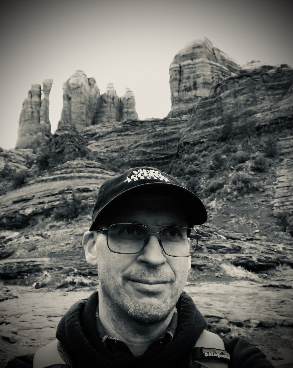 Once upon a time... in Sedona, my @VideoArchives cap sparked a conversation with a couple of other hikers on the trail by Cathedral Rock about Westerns shot in the area.