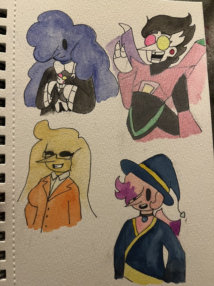 maaj2204's tweet photo. Trying out some watercolors I have
#spamton #deltaruneoc https://t.co/Y6W7AQYTMh