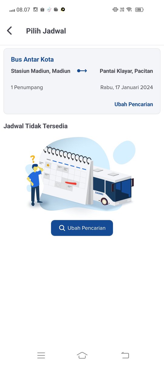 rarpllck's tweet photo. @DamriIndonesia Min mau tanya, kenapa saya gabisa pesen tiket Madiun Pacitan ya?, keterangan nya tidak tersedia terus https://t.co/hMXQzhzxlc