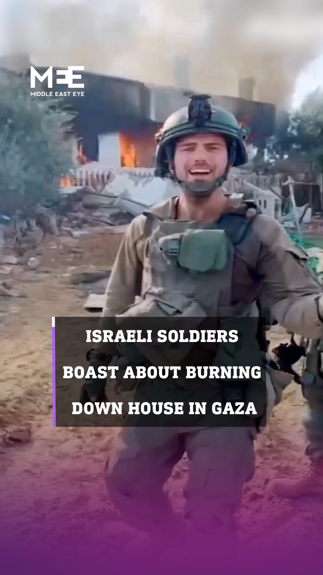 Middle East Eye on X: "Israeli soldiers are seen playing house in an occupied home, before boasting about burning it down. According to the Palestinian government media office, 1.8 million people, accounting