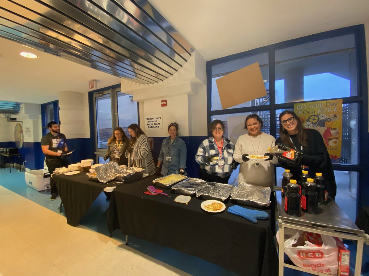 PrincipalHDZ's tweet photo. @RealBrahmaPride maximizing the day! Started the day with pancakes! Then PD sessions on lesson plans, utilizing the IEP to success and strategies for working with our EB population. @MsCarlton357 @EdwardRLozano @learnlikeacholo @NEISDExecDir @NEISDspecialed @neisdtechsvcs https://t.co/5OsfHYIbWF