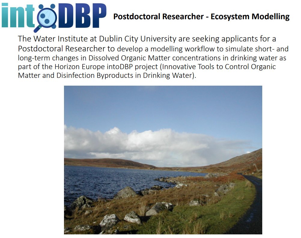 Valerie McCarthy (@mccarthy_v) on Twitter photo Exciting opportunity to become part of the <a href="/intodbp/">intoDBP 🇪🇺</a> team <a href="/DCUWater/">DCU Water Institute</a> - Postdoctoral position in ecosystem modelling examining changes in DOC concentrations in source drinking water - more information dcu.ie/sites/default/… Exciting opportunity to become part of the <a href="/intodbp/">intoDBP 🇪🇺</a> team <a href="/DCUWater/">DCU Water Institute</a> - Postdoctoral position in ecosystem modelling examining changes in DOC concentrations in source drinking water - more information dcu.ie/sites/default/…