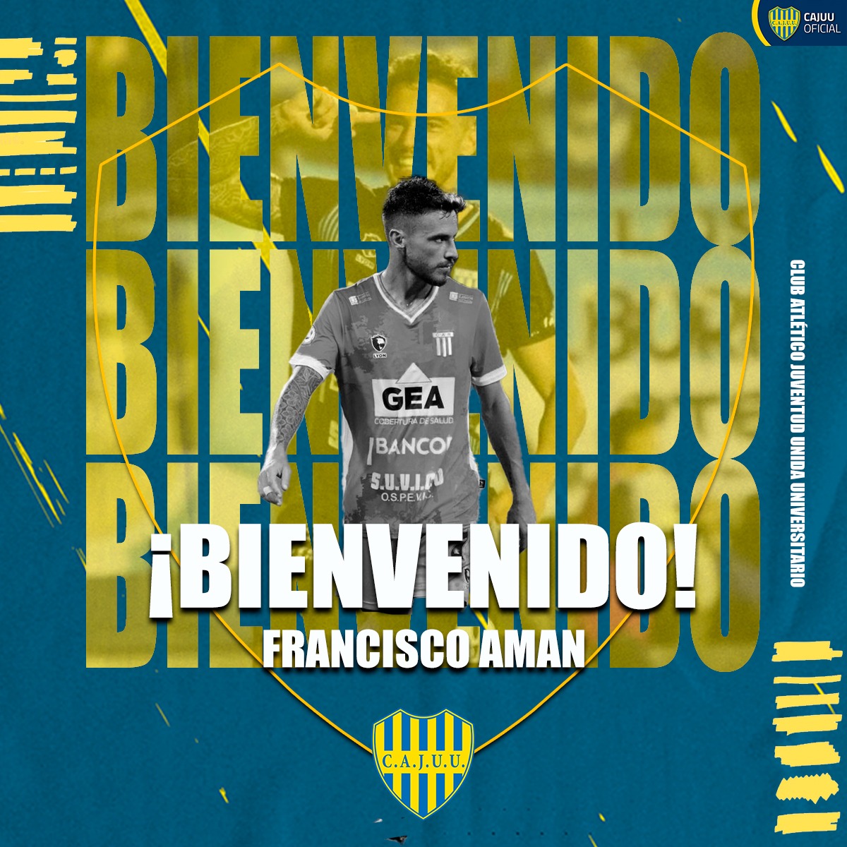 JuveSanLuis's tweet photo. FRANCISCO AMAN ES NUEVO JUGADOR DE JUVENTUD🙌🏻

El delantero puntano llega tras su paso por Racing de Cba, para disputar el próximo Federal A ⚽️

Selló su vínculo hasta diciembre del 2024 ✍️

¡ Bienvenido a casa Pancho ! 🏠♥️

#FranciscoAman #VamosJuve #ViviJuventud 🇺🇦 https://t.co/A538NlVGCn