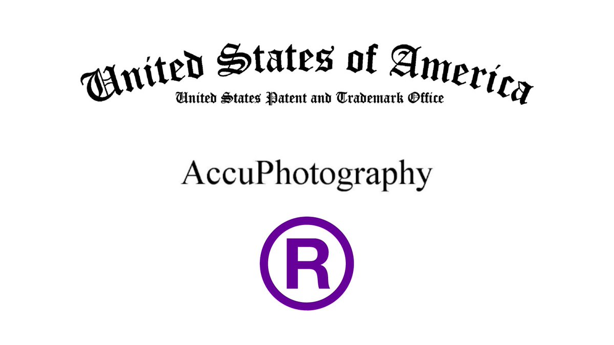 rfogerty's tweet photo. My trademark has been APPROVED. What a nice way to start the year! Now I can use AccuPhotography ® https://t.co/FbrkcWJyGd