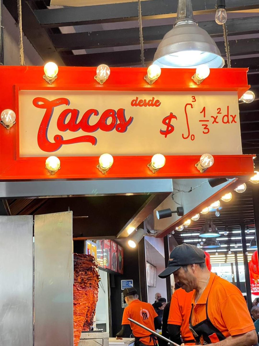 Así de simple, si sabe integrar (calcular el valor de una integral definida) sabrá lo mínimo que debe pagar por un taco 😝. Cuando quieras te acompaño <a href="/carolinaespada/">carolina espada</a>