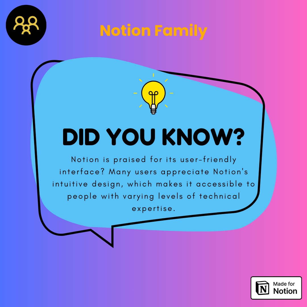 Did you know Notion is praised for its user-friendly interface? Many users appreciate Notion's intuitive design, which makes it accessible to people with varying levels of technical expertise.