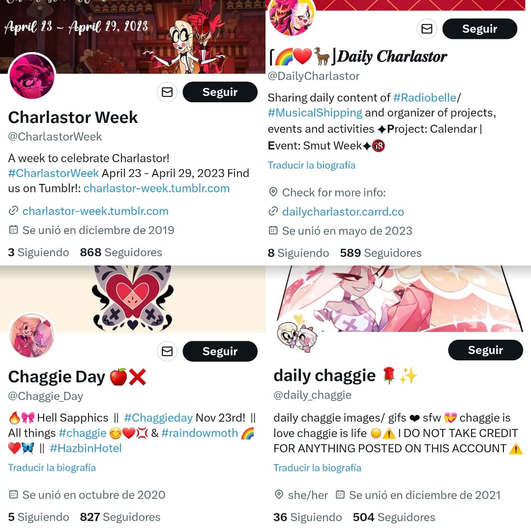 ElVictorGuzman's tweet photo. This thread is not for the purpose of competition or which is the best ship, I was curious to know how the canon and fanon ships of #HazbinHotel are doing on Twitter and the results are:
1st #RadioDust
2nd #HuskerDust
3rd #Charlastor
4th #Chaggie
5th #AppleRadio
6th #RadioHusk https://t.co/FtI5z3Nvkf