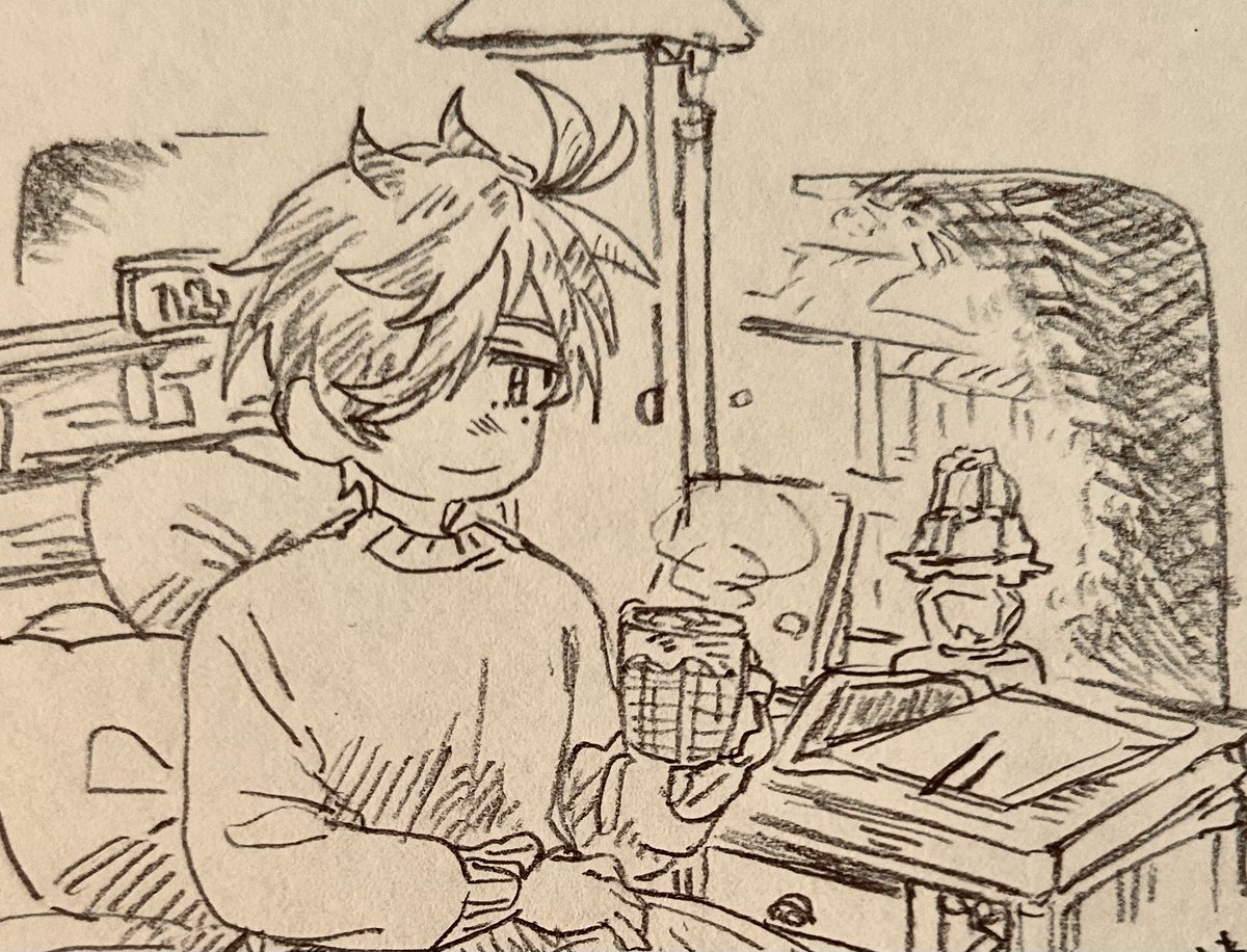 寝る前に描いてたっぽい