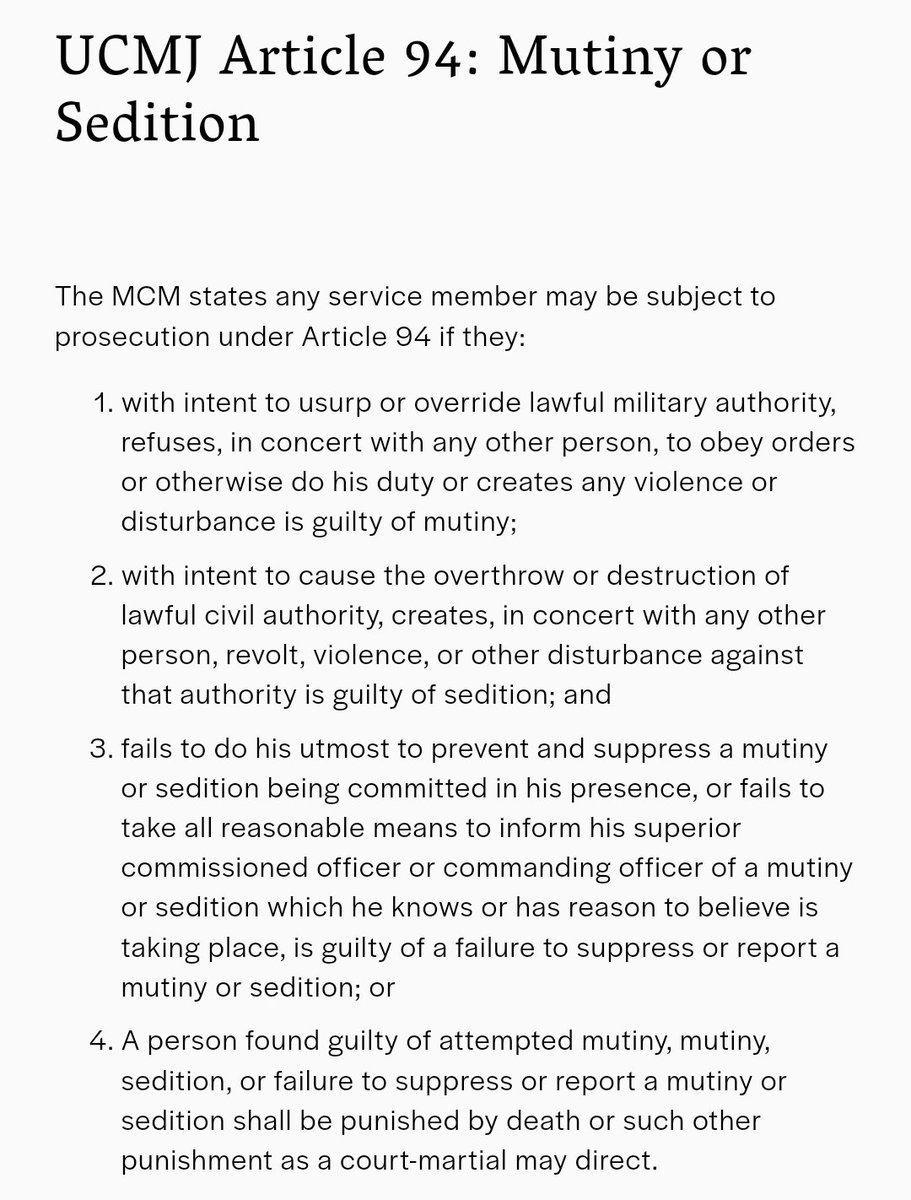 5GW_HotTakes's tweet image. Behold, the magical mathematical powers of the Great Declaration of Military Accountability of Defectors and Mutineers. #GeneralFlynnBitch
#Article94