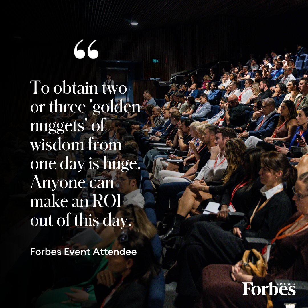 Forbes Events bring powerful stories to life. Connect with Australia’s most influential business leaders, entrepreneurs, creators and change-makers as they share stories that drive progress and deliver practical insights for today’s business challenges. forbes.com.au/events/