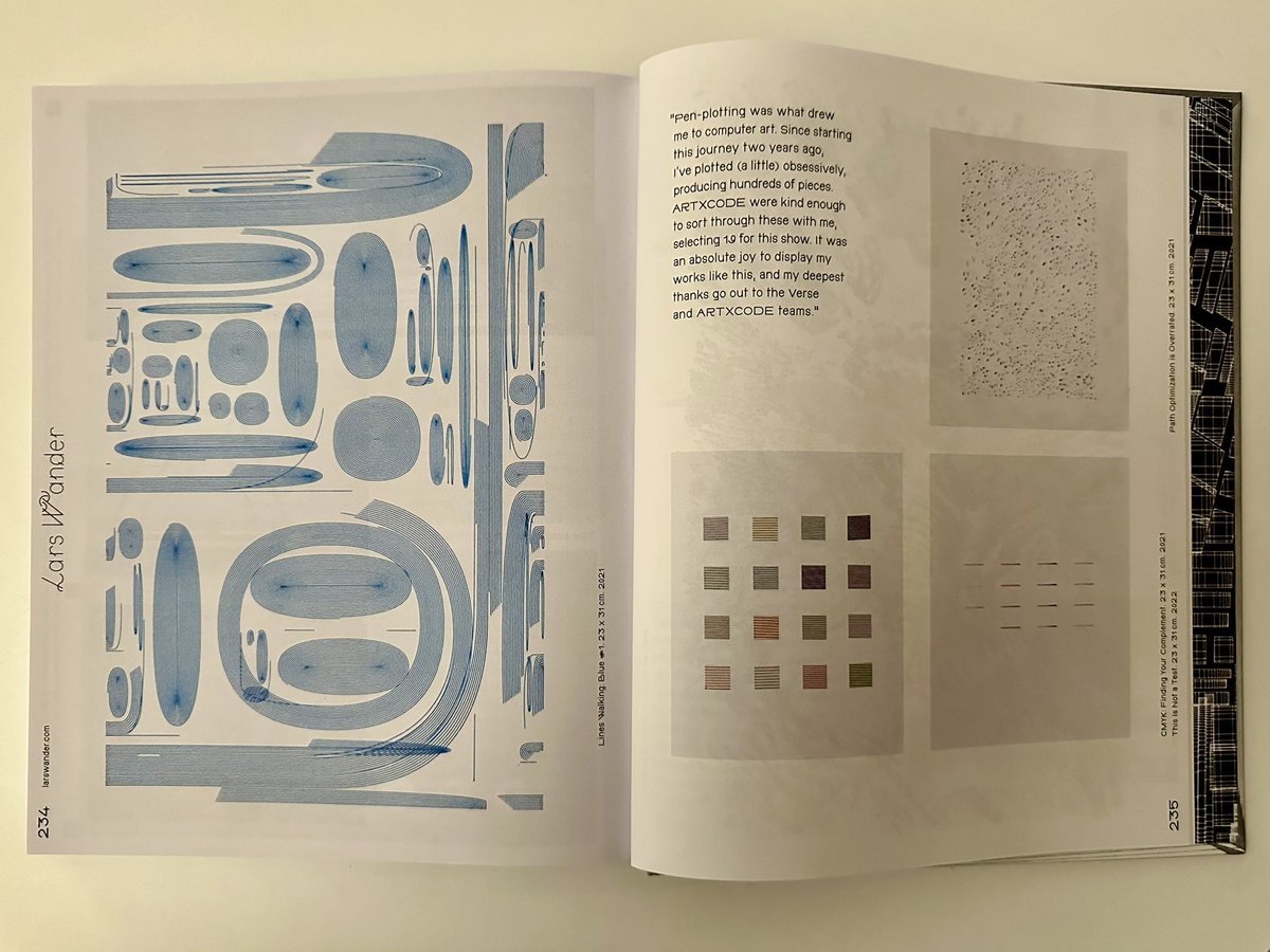 ShotChewie's tweet image. Fascinated by plotter art.

Stoked to pick up “Tracing the Line - The Art of Drawing Machines and Pen Plotters” by @vetroeditions and @generativehut 

Can’t wait to dig in. So many fantastic artists featured. Pictured work by: @Cory_Haber, @studiostrauss, and @larswander