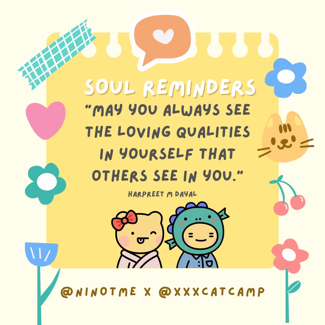 NinotMe's tweet photo. With my pal @xxxcatcamp Reflecting on the beautiful qualities within ourselves that others see – here's to embracing self-love and positivity in the new year! 💖 #NewBeginnings #SelfLove #wondercards #affirmations https://t.co/DSgeDGLo7m