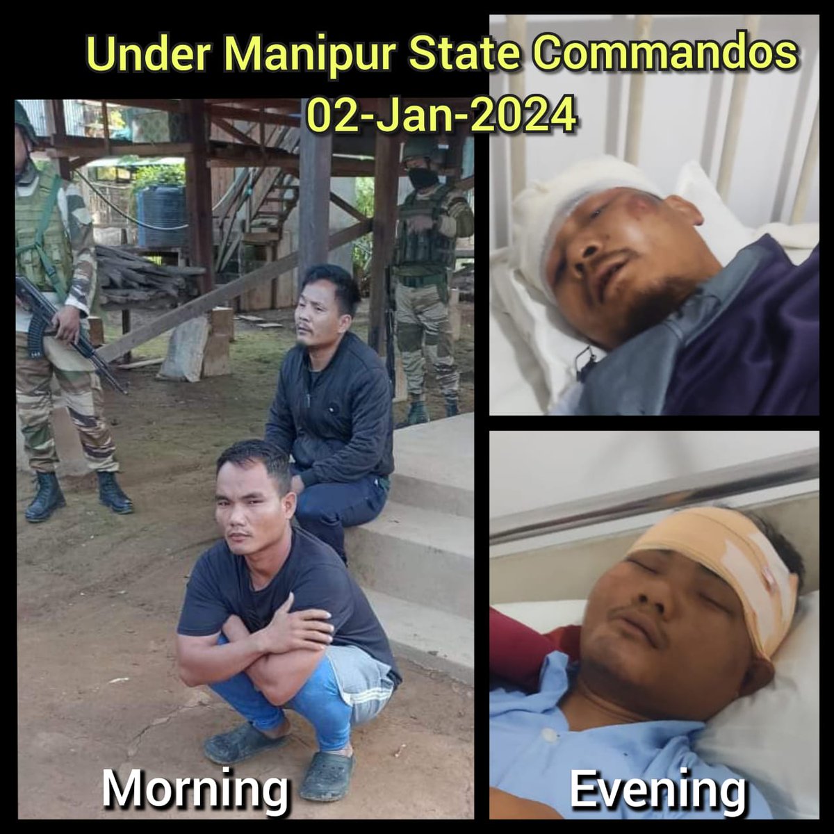 BemLhungdim's tweet photo. Innocent civilians became an attack spree for State forces. 
Meitei atrocities continue for 8 months long
Aren't they tired of touturing us??? 
Let karma haunt them forever. 
#MeiteiWarCrimes 
#MeiteiTerroristDisguised 
#MeiteiTerroristsArambaiTenggol https://t.co/1tBvhdS0ry