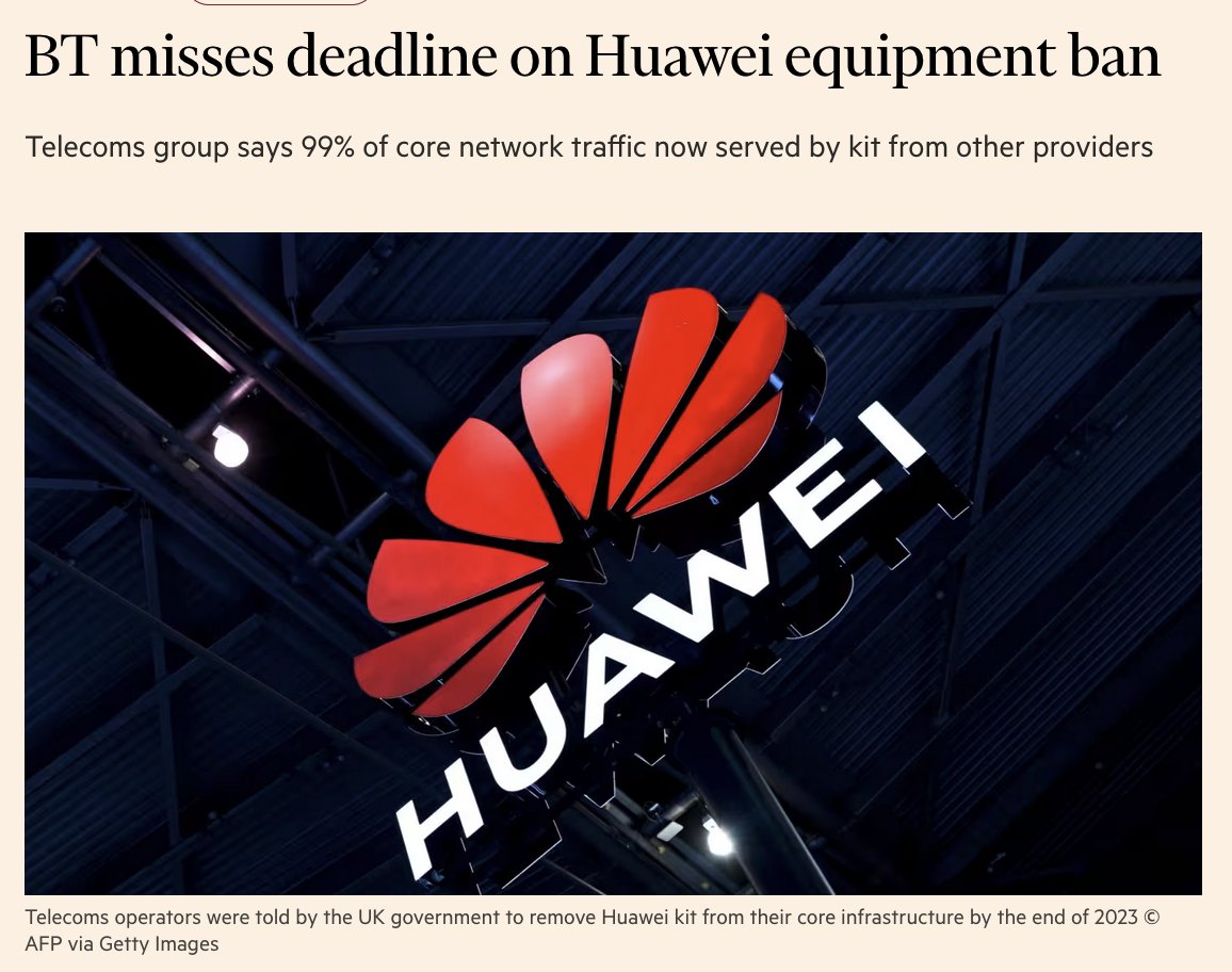 The stupidity of this decision is unbelievable. Huawei equipment had been in the UK telecoms infrastructure for 18 years without any issues whatsoever. The only reason this decision was taken is because the U.S ordered the UK to do so. The UK is nothing more than a vassal of the