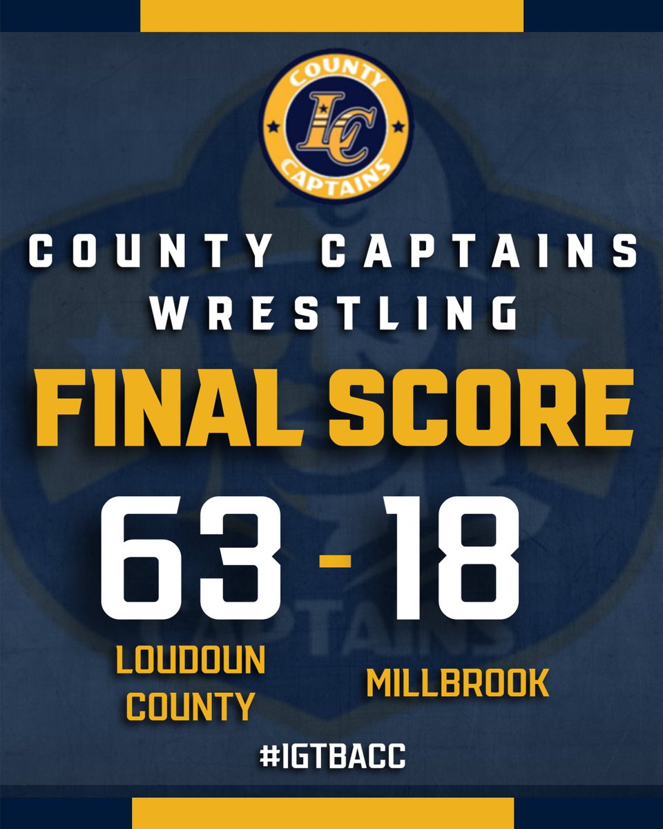 countylchs's tweet photo. Tonight the Loudoun County Captains Wrestling Team put on an amazing performance in defending their home turf against both Millbrook (63-18) and Tuscarora (62-16)! Amazing job Captains! #IGTBACC @LoudounCountyWR https://t.co/Jlt00SPdeQ