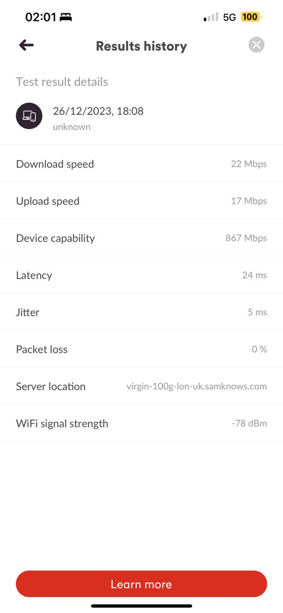 abbsyherrett's tweet photo. @virginmedia can someone explain to me why on your contract it says this but then I have no wifi in half my house, n this is my test results on your app and no one will help me https://t.co/pQ6G9YddMx