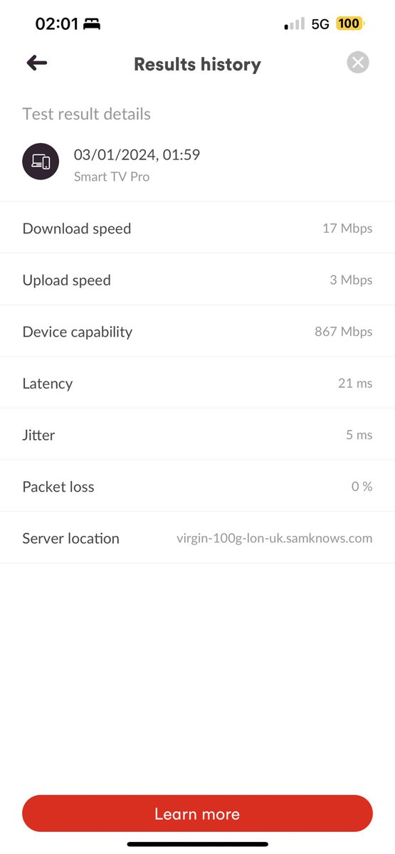 abbsyherrett's tweet photo. @virginmedia can someone explain to me why on your contract it says this but then I have no wifi in half my house, n this is my test results on your app and no one will help me https://t.co/pQ6G9YddMx