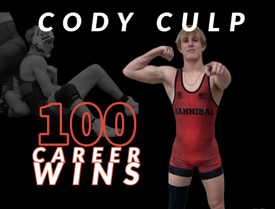 Hannibal Wrestling (@hhs_justwin) on Twitter photo Congratulations Cody Culp on earning your 100th career varsity win tonight! <a href="/ChrisDuerr/">Chris Duerr</a> <a href="/MikeThomasHCP/">Mike Thomas</a> <a href="/SchuckSports/">Matt Schuckman</a> <a href="/missouriwrestle/">Missouri Wrestling</a> Congratulations Cody Culp on earning your 100th career varsity win tonight! <a href="/ChrisDuerr/">Chris Duerr</a> <a href="/MikeThomasHCP/">Mike Thomas</a> <a href="/SchuckSports/">Matt Schuckman</a> <a href="/missouriwrestle/">Missouri Wrestling</a>