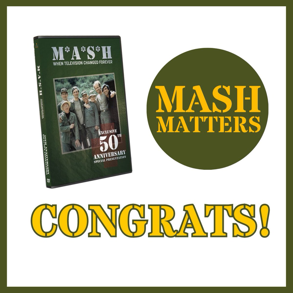 Congrats to the winners of our #MASH DVD giveaway! @DalpesMark @annmarieryan2 @zarate_eric @LazyPuffin2020 @Coffee_Is_love @Rob_LLAP Winners, check your inbox. Thanks to our friends at @amspictures for making this giveaway possible. And thanks to everyone who entered.