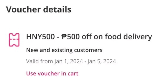 Food Panda Voucher Today
Redeem Here: bit.ly/3R7WW4o

Voucher Code: HNY500
☑️ ₱500 off / min. ₱999 (food delivery)
☑️ ₱500 off / min. ₱1,999 (shops)
☑️ ₱500 off / min.  ₱2,499 (pandamart)
☑️valid until January 5, 2024

#foodpandaph #foodpandavoucher