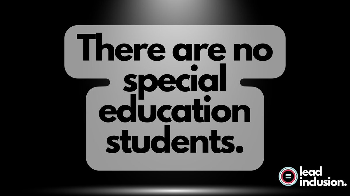 💪 Special education is a support students receive. It's not what students are. Special education is not an identity. There are no special education students. #LeadInclusion #EdLeaders #Teachers #UDL