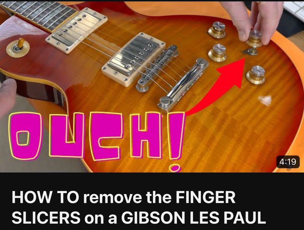 New video! Check it out over at HOW TO remove the FINGER SLICERS on a GIBSON LES PAUL youtu.be/kX4KqsvXhE8 #yyc #youtube #guitar #guitarlesson #guitarhacks #guitarnerd #guitaristsofinstagram #guitarteacher #guitarists #berklee #berkleealumni #musician #learnguitar