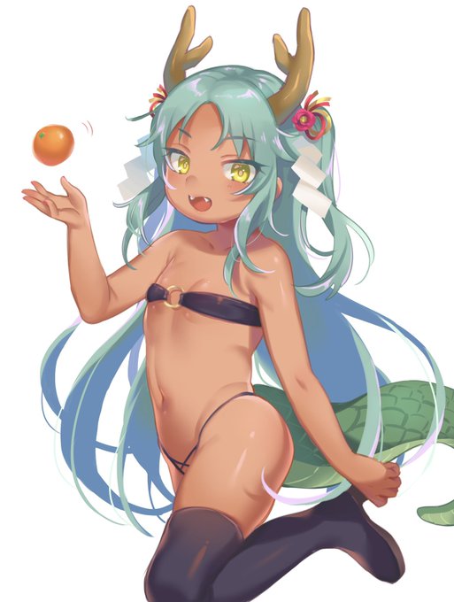 正月絵で描いた🐉子ちょっと気に入っている… 