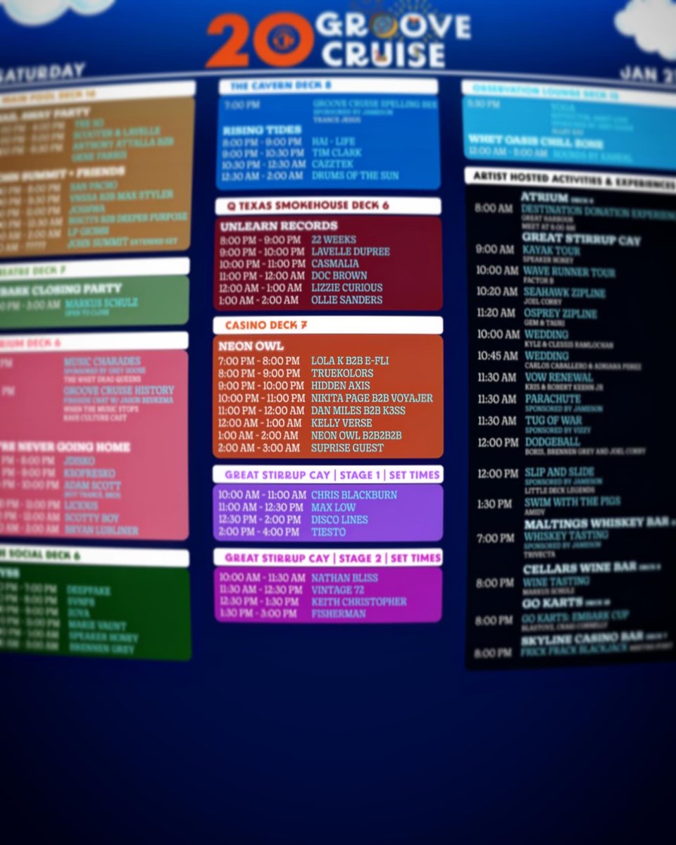 Who on here is <a href="/GrooveCruise/">Groove Cruise</a> fam? And who will <a href="/NikitaPageMusic/">Nikita Page 🇺🇦</a> be seeing at our set Saturday night?