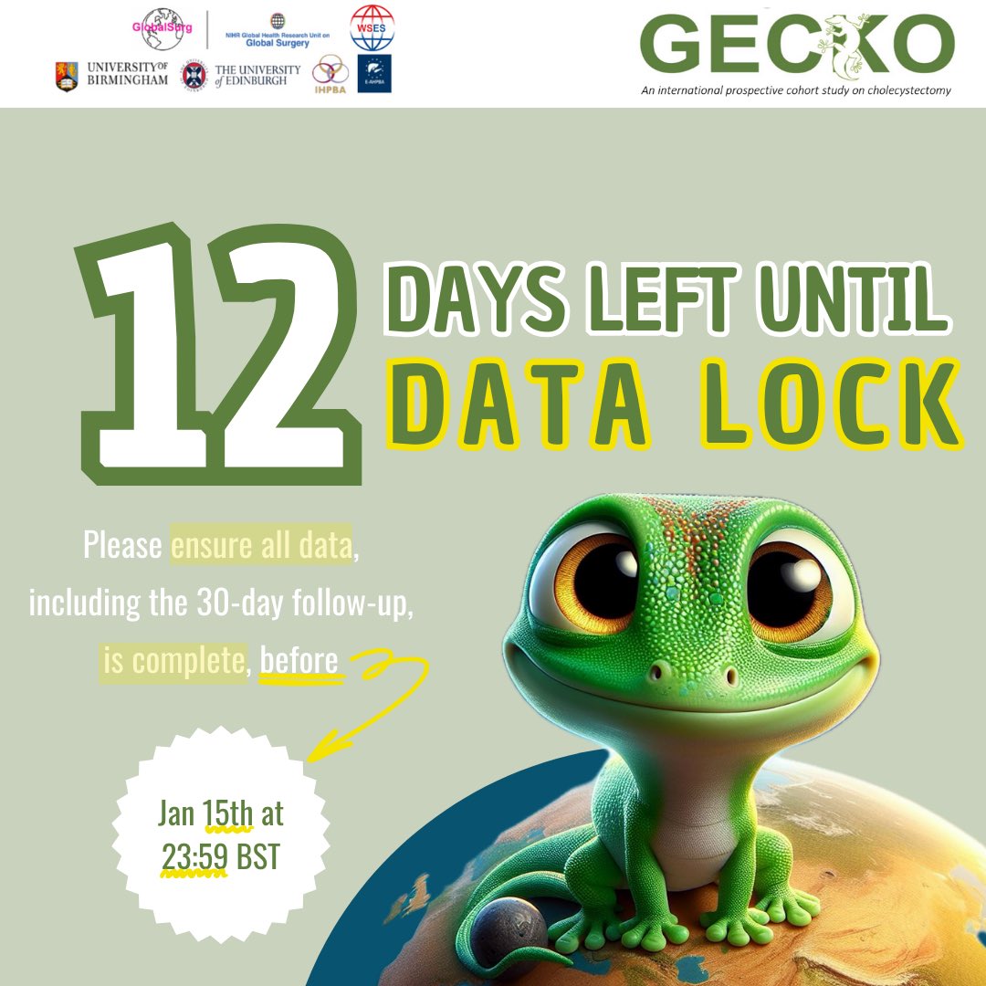 📢 @gecko_study collaborators ⚠️ Database closes January 1️⃣5️⃣ at 23:59 BST ⏱️ Now is the time to finish uploading all the data you’ve worked so hard to collect 💪 Make sure all records are complete ✅ Your contributions matter! This is the moment to ensure they count 🤩