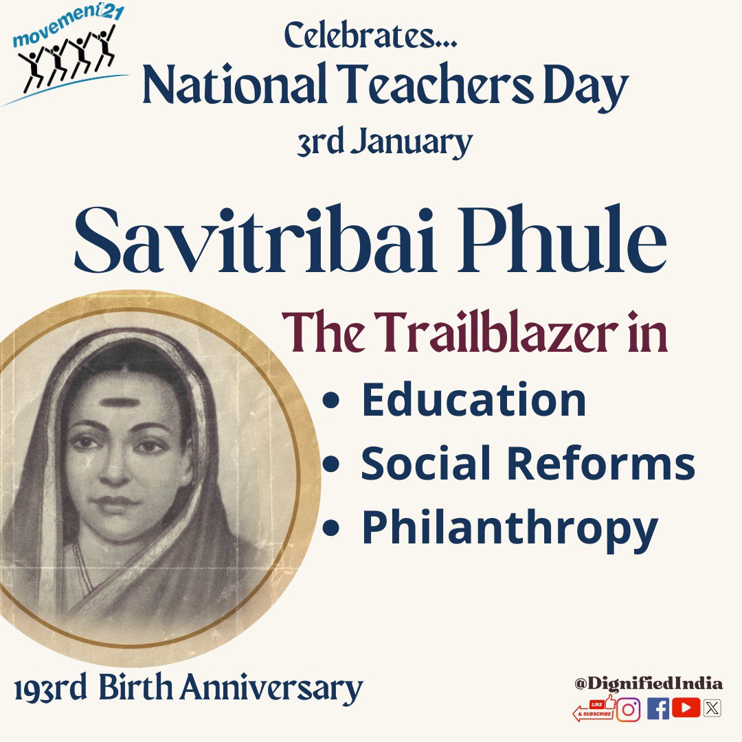 #NationalTeachersDay3Jan #SavitriBaiPhule