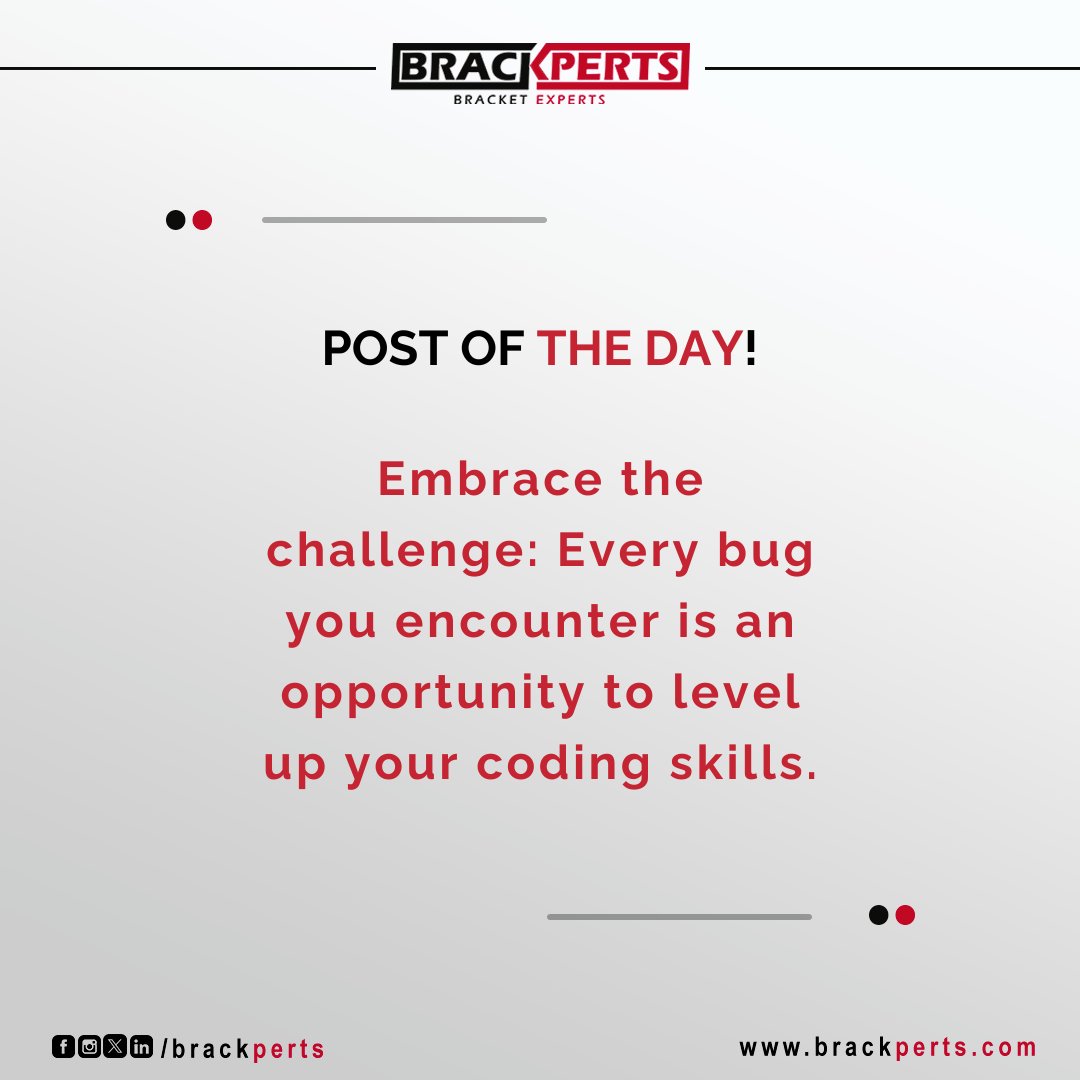 brackperts's tweet image. Embrace coding challenges, grow your skills, become a coding maestro! 💻✨ #CodeChallenge #BugSolving #CodingSkills #DevLife #CodeMastery