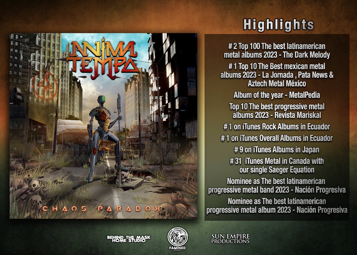 animatempo's tweet photo. A 6 meses de la salida de nuestro último álbum nos sentimos muy orgullosos de compartirles los logros obtenidos... 🇲🇽 Gracias! https://t.co/5PZPZjGZGl