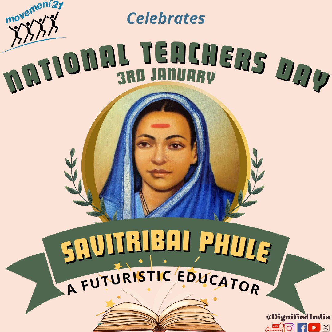 DignifiedIndia's tweet photo. #NationalTeachersDay3Jan #SavitriBaiPhule https://t.co/1W9NKScTgq