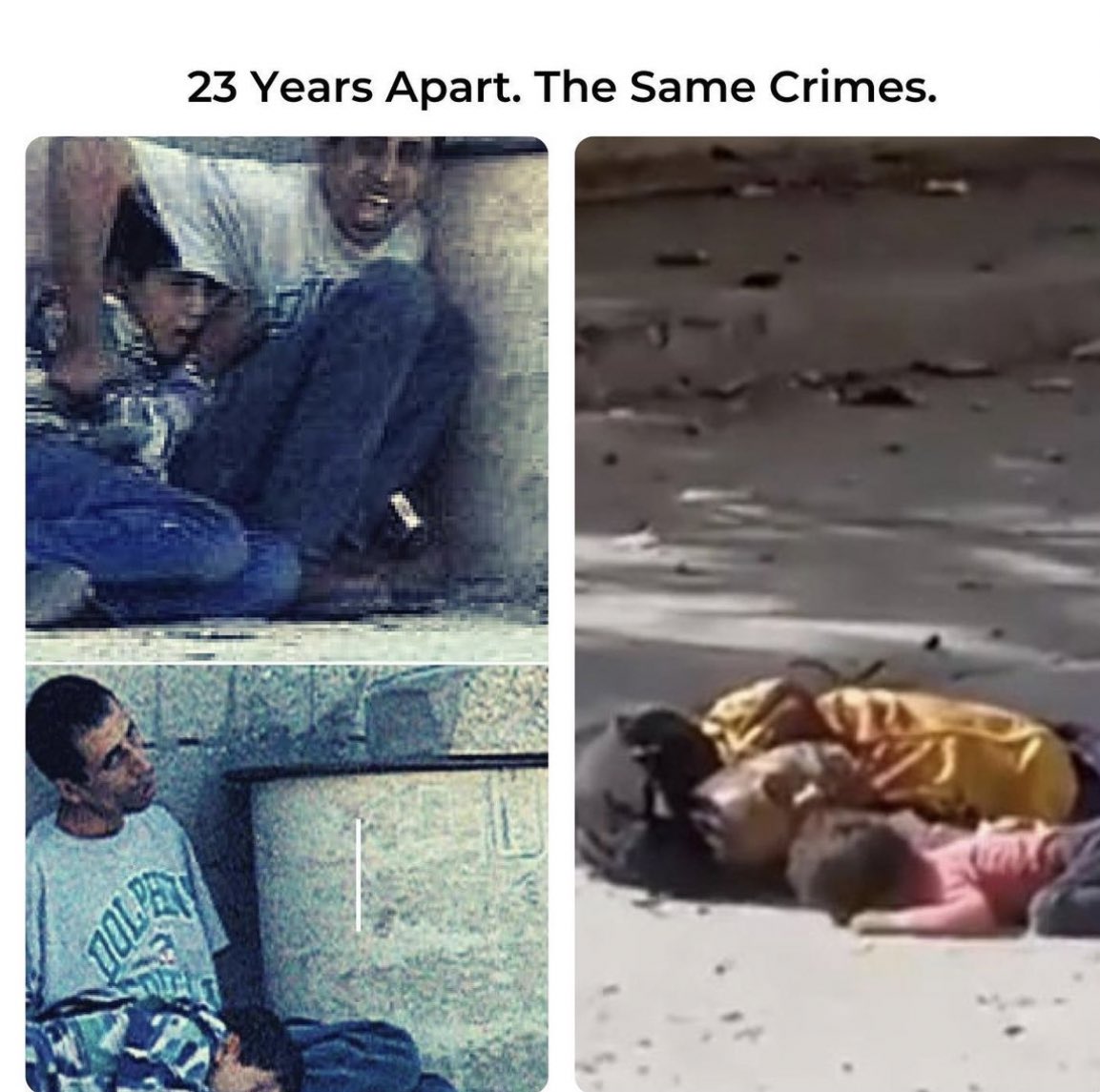 missfalsteenia's tweet photo. Today Israelis executed Palestinians using snipers including this father and his daughter, at Al Shati refugee camp in Gaza.

23 years apart. Same crimes. https://t.co/7qGdEFELs8