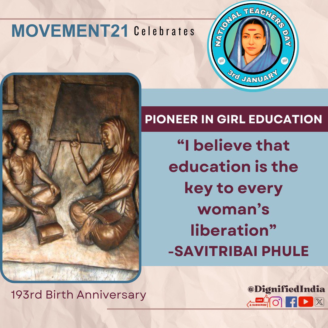 #NationalTeachersDay3Jan #SavitriBaiPhule
