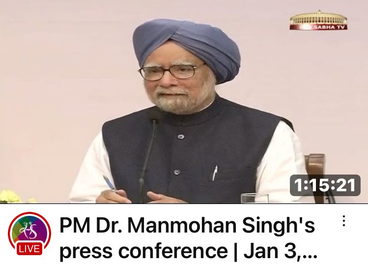 The last press conference by an Indian PM was held exactly 10 years ago today. 62 unscripted questions answered with 100+ journalists present. - archivepmo.nic.in/drmanmohansing…