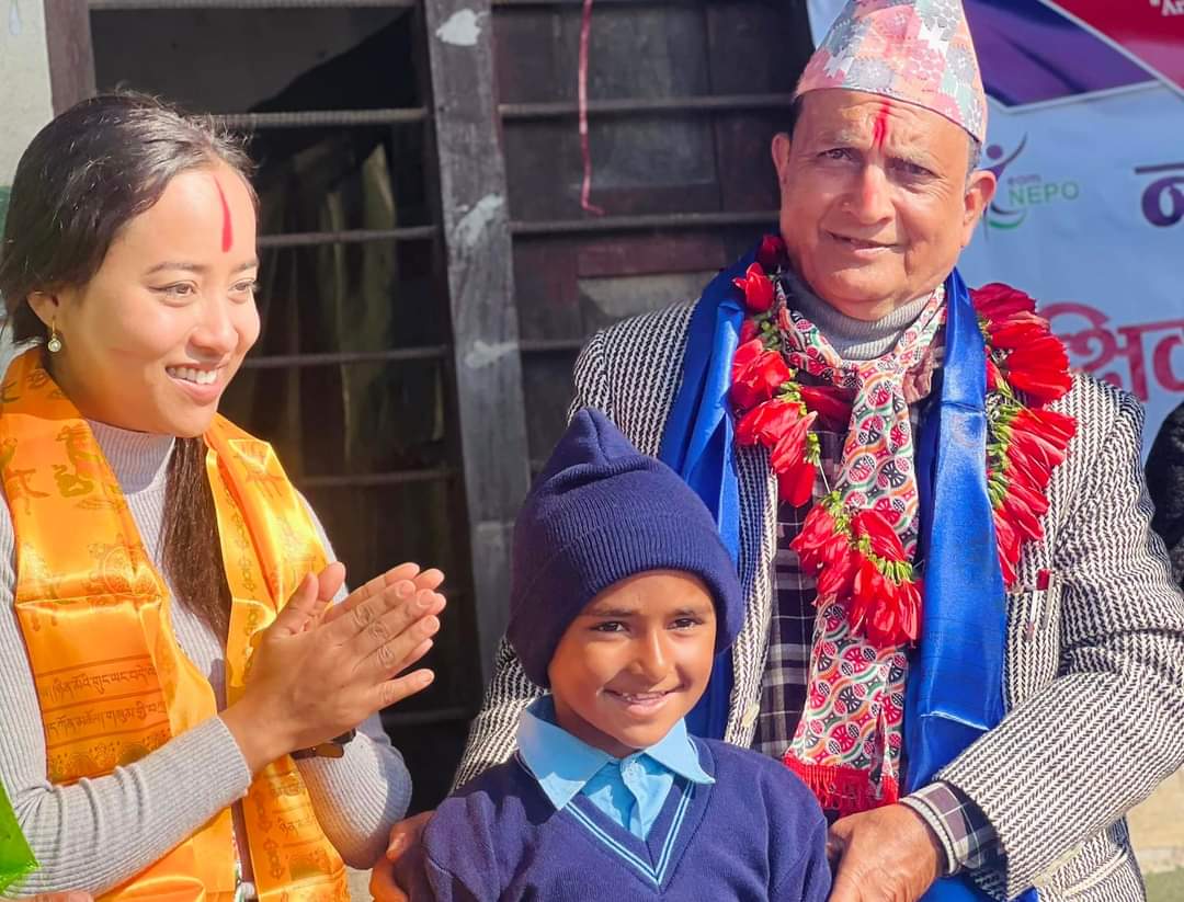 TeamNEPO's tweet photo. Team NEPO Tanahun donated warm clothes 👕🧣 and educational materials 📚 to the students of Shree Nepal Islamic Hanafia Madrasa Primary School 🏫 located in Bhanu 13, Samjur, Tanahun last Saturday. The donation program was chaired by Mr. Krishna Bahadur Adhikari, https://t.co/fVoQn4U6GL