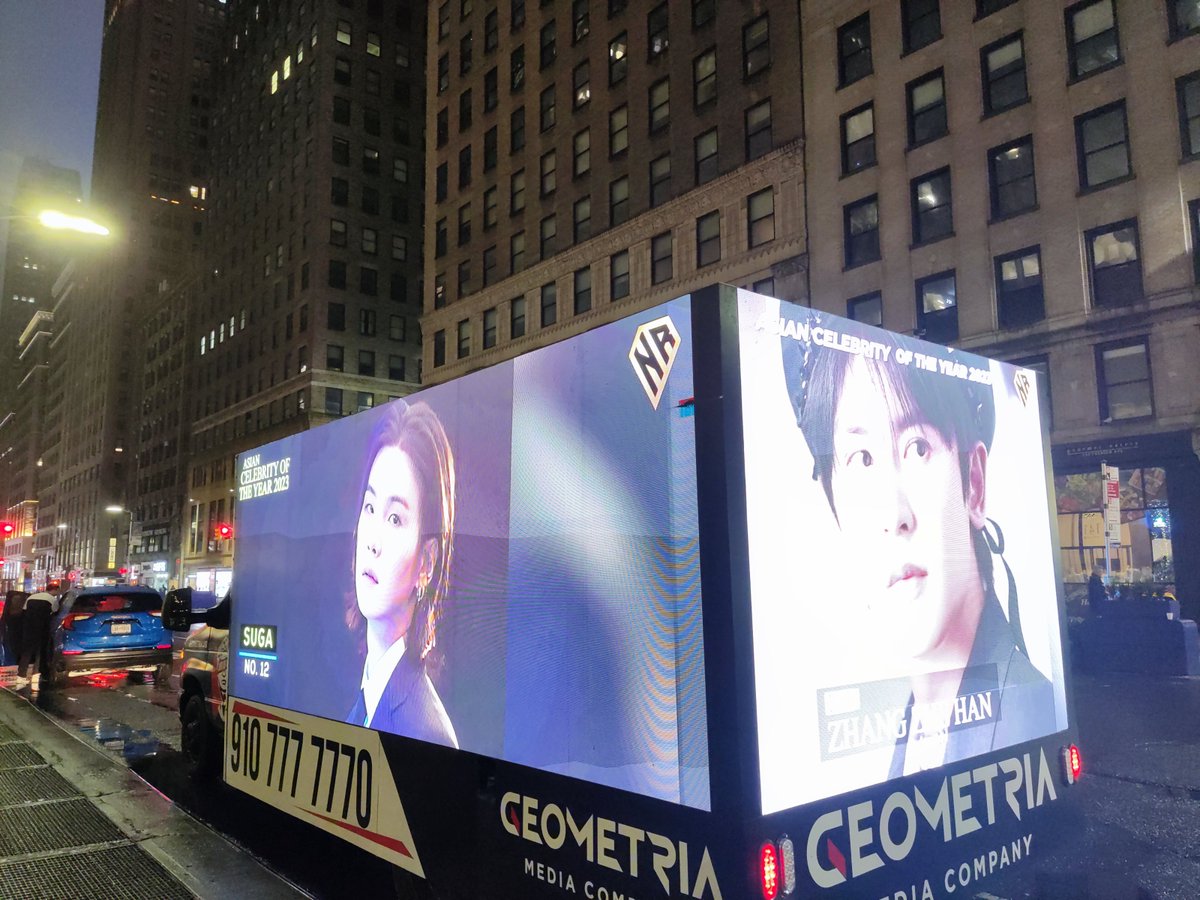 Asian Celebrity Of The Year 2023 finalist #SUGA truck parade at time square #ACOTY2023